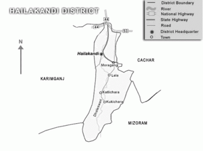 Hailakandi District Map