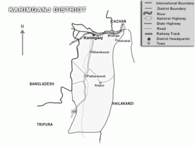 Karimganj District Map