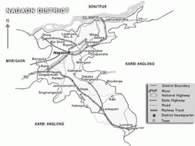 Nagaon District Map