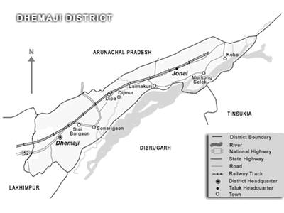 Dhemaji District Map