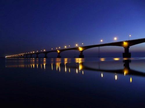 Night view of bhumuraguri bridge tezpur 